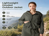 Green XL Size Women's Lightweight Hooded Windbreaker Jacket - Nylon, Waterproof, Windproof, Sun V888-ELOSUNG53791