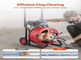 Drain Cleaner 30m x 19mm, Auto Feed Sewer Snake Auger on Wheels, Portable Drain Cleaning V952-ZDJJKLSGDSTJZL4U4002V3