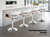 Artiss Bar Stools X3 Kitchen Counter Chair Gas Lift Swivel PU Selina White BA-TW-8006A-WHX3