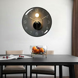 Modern Silent Wall Clock, 30Cm Diameter ROund Digital Quartz Wall Clock, Suitable For Living ROom, V1188-MS-227-1517