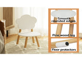 Keezi 5PCS Kids Table and Chairs Set Children Activity Study Play Desk White KTC-MFL-WHWD