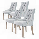 4X French Provincial Dining Chair Oak Leg AMOUR GREY V274-FT-FC8443-GY4