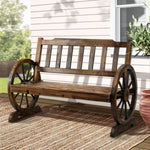 Gardeon Outdoor Garden Bench Wooden 2 Seater Wagon Chair Patio Furniture Brown ODF-WAGON-V-CC