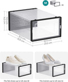 SONGMICS 18 Pack Foldable Stackable Shoe Boxes Max AU Size 11 Black Transparent V227-8498402100330