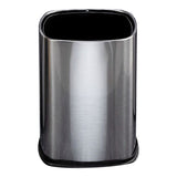 12L Rectangular Trash Can Lidless Living Room Kitchen Office Stainless Steel Dustbin Trash Can V1294-YM0703-3118230032011