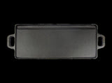 46x22 cm Cast Iron Reversible Griddle Plate BBQ Hob Cooking Grill Pan V63-835341