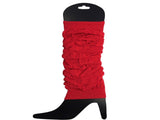 6x LEG WARMERS Knitted Womens Neon Party Knit Ankle Fluro Dance Costume 80s BULK - Red V563-BR-6NNLEGWRMR-RED