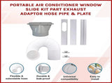 Portable Air Conditioner Window Kit Exhaust Hose Adaptor Pipe & Slide Plate V63-952621