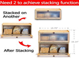 CARLA HOME Bamboo Bread Box, Kitchen Countertop Storage, Window Bread Holder LSB-36156