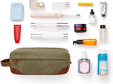 1 Piece Green Canvas Toiletry Bag, Waterproof Travel Organizer V1237-MS-912-153