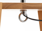 Eiffel 3 Tier Natural Wood Floor Lamp w/ Storage Shelves Off White Linen Shade V563-75173