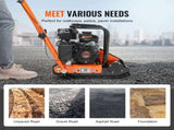 Plate Compactor, 2.8 HP 78.5CC Gas Engine 5,250 VPM, 870 kg Force Vibratory Compaction Tamper with V952-RYPBYS22128HP0NROV0