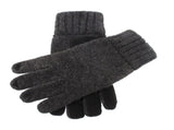 DENTS Mens Stirling Lambswool Blend Knit Gloves With Suede Leather Palm Patch V563-5-4523-CH-M