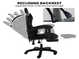 Sarantino Cueva Reclining High Back Office Gaming Chair Black Retractable Footrest Computer Sea CHR-ASA-CUE-BK