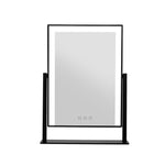 Embellir Makeup Mirror 30x40cm Hollywood Vanity with LED Light Rotation Black MM-STAND-3040LED-BK