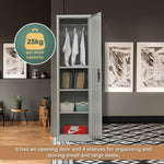 Single-Door Metal Tall Cabinet Shelf Storage for Home Office Gym V63-844431