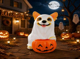Clearance! Halloween Ghost Dog Candy Bowl, Spooky Resin Ghost Dog Figurine, Orangide Candy Bowl V1369-AZ3-W-21693