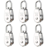 6 Pack M25 Lifting Pulley Loading 150kg, Heavy Duty 304 Stainless Steel Swivel Lifting Rope Pulley V1237-ZY-528-223