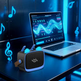 Mini Karaoke Machine - Portable MP3 Player with 2 Wireless Mics Toys & Gifts Blue V1263-JX-6967-3