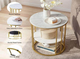 Artiss Floor Lounge Sofa Bed & Coffee Table 2 Tier Marble Effect Side Table Set FLOOR-200SUE-S-COF08