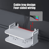 Wall Mounted Router Shelf No Hole Installation Storage Box Wooden WIFI Organizer for Living Room V1370-AZ4-09135