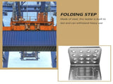 Adjustable Folding Step in Plated Silver Stainless Steel for Trucks and Trailers V1369-AZ3-W-22535