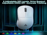 SOLAKAKA SM850 Ergonomic Tri-Mode Wireless RGB Gaming Mousewhite V1300-SM850-WHITE
