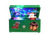 Christmas Style Music Box Beautiful Plastic Creative Santa Claus Decor LED Music Box for Party-Green V1263-JX-752