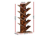Artiss Tree Bookshelf 9 Tiers Walnut FURNI-L-SHELF-9TB-WAL