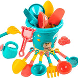 23-Piece Kids Beach Toy Set with Sand Truck Bucket - Complete Summer Outdoor Play Kit with Molds V888-ELOSUNG48935