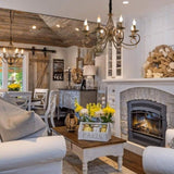 Rustic Chandeliers, 8-Light , French Country ,Vintage Iron V178-21981