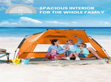 OutdoorMaster Pop Up 3-4 Person Beach Tent X-Large - Easy Setup, Portable Beach Shade Canopy Folding V1168-BP-YNN9-7SDP