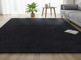 Artiss Floor Rug 200x290cm Plush Area Shaggy Rug Living Room Bedroom Carpet Black FLR-FLU01-200X290-BK