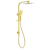 Brushed Gold 2in1 Set 8" Square Rain Shower Head 3 Modes Handheld Silde Rail Arm V1233-C7121GHS002M4CGKSS108G