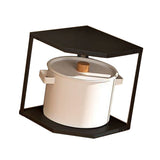 Kitchen Small Corner Shelf Rack Fan Shaped Space Saving Stable Carbon Steel Cookware Stand for Pots V1294-YM0710-3118230294212