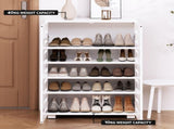 Artiss Shoe Rack Storage Cabinet 20 Pairs 5-tier White Alster FUR-W-SHOE-LVD02-WH