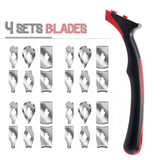 Contour Scraper Set with 6 Replaceable Stainless Steel Blades and Metal Sharpening File, Ergonomic V1341-ZY-RD39LT34-24BLADES