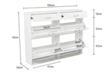 Shoe Cabinet Organizer Storage Rack 1200 x 240 x 920 - White CBT-120-024-092-WH