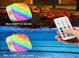 4pcs Rechargeable Submersible Pool Lights Remote, IP68 Waterproof 16 Color Changing LED Lights V1369-AZ3-W-11785