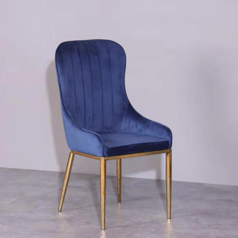 Vivian Blue Gold Velvet Dining Chair 4PC V195-DCBL-GD-4PC