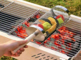 2-Pack Rolling Grill Baskets 304 Stainless Steel with Removable Wooden Handle for Vegetables and V1188-MS-710-136