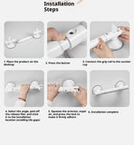 14in Grab for Shower, 2 Pack Shower Handles for Elderly Suction No-Drill Bathroom Safety V1192-AZ-W-2614