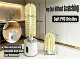 Rechargeable Electric Bottle Cleaner with Dual Brush Heads, 360&deg Rotating Cup Washing Brush for Mugs V1107-CS-DDXBJ