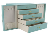 Jewelry Storage Box Leather Double Door Green European Style Storage Case for Necklace Earring Watch V1294-YM0715-3117220125011