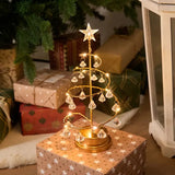Warm Light Iron Art Crystal Christmas Tree Lamp, Battery Powered, Perfect for a Cozy Holiday V1232-ZSD-001