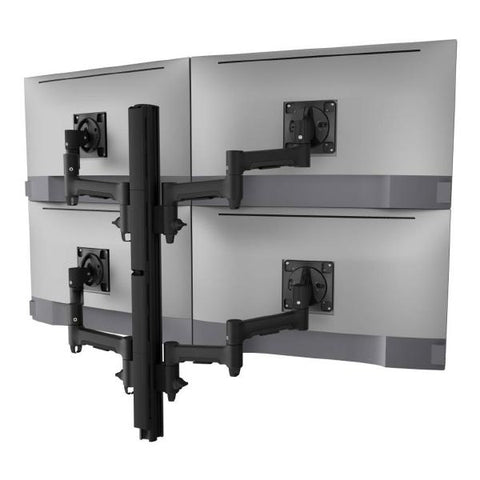 Atdec AWMS-4-4675 Quad 460mm Monitor Arms on 750mm Post. 12kg Flat Screens, 10kg Curved Screens, 13AWMS-4-4675-H-B