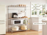 Artiss 4-Tier Metal Kitchen Rack Shelf Silver Storage Shelves Organizer Microwave Stand 90cmx151cm KR-MEL-4S-90-SS
