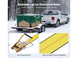 Ratchet Straps, 50.8 mm x 9.1 m, Heavy Duty Tie Down Straps with Double J Hook, 4536 kg Break V952-SJGJLD2X304JSMY7Z001V0