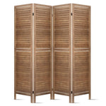 Artiss 4 Panel Room Divider Screen 160x170cm Louver Oak RD-B-0539-4P-BR