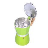 300ML Coffee Pot Moka Maker Coffee Kettle for Gas Stove Ethanol Stove Electrothermal FurnaceGreen V1294-YM0901-3118210170211